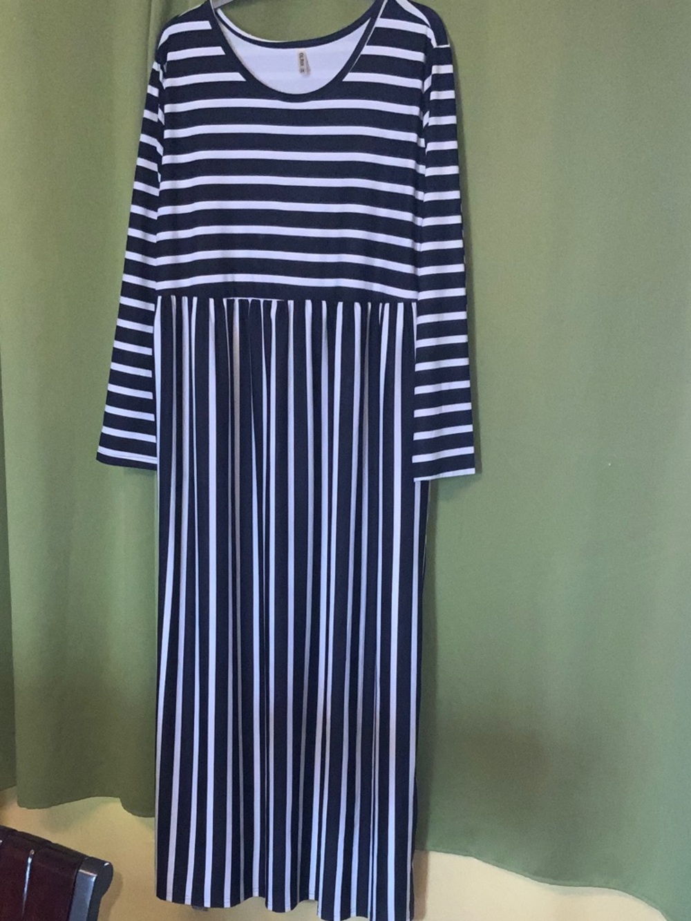 Olrik Black & White Striped Maxi Dress